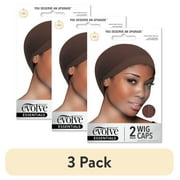 3 pack Evolve Wig Cap Brown 2 Pack