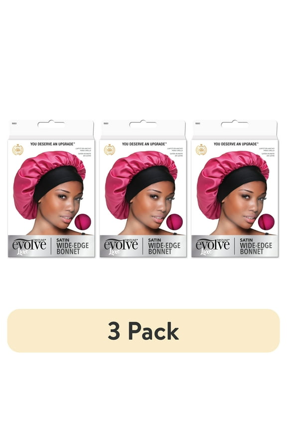 (3 pack) Evolve Satin Wide Edge Bonnet Fuchsia