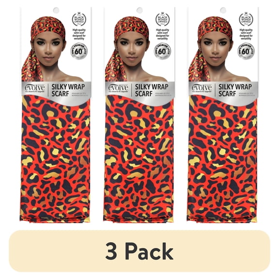 (3 pack) Evolve Silky Wrap Scarf Leopard