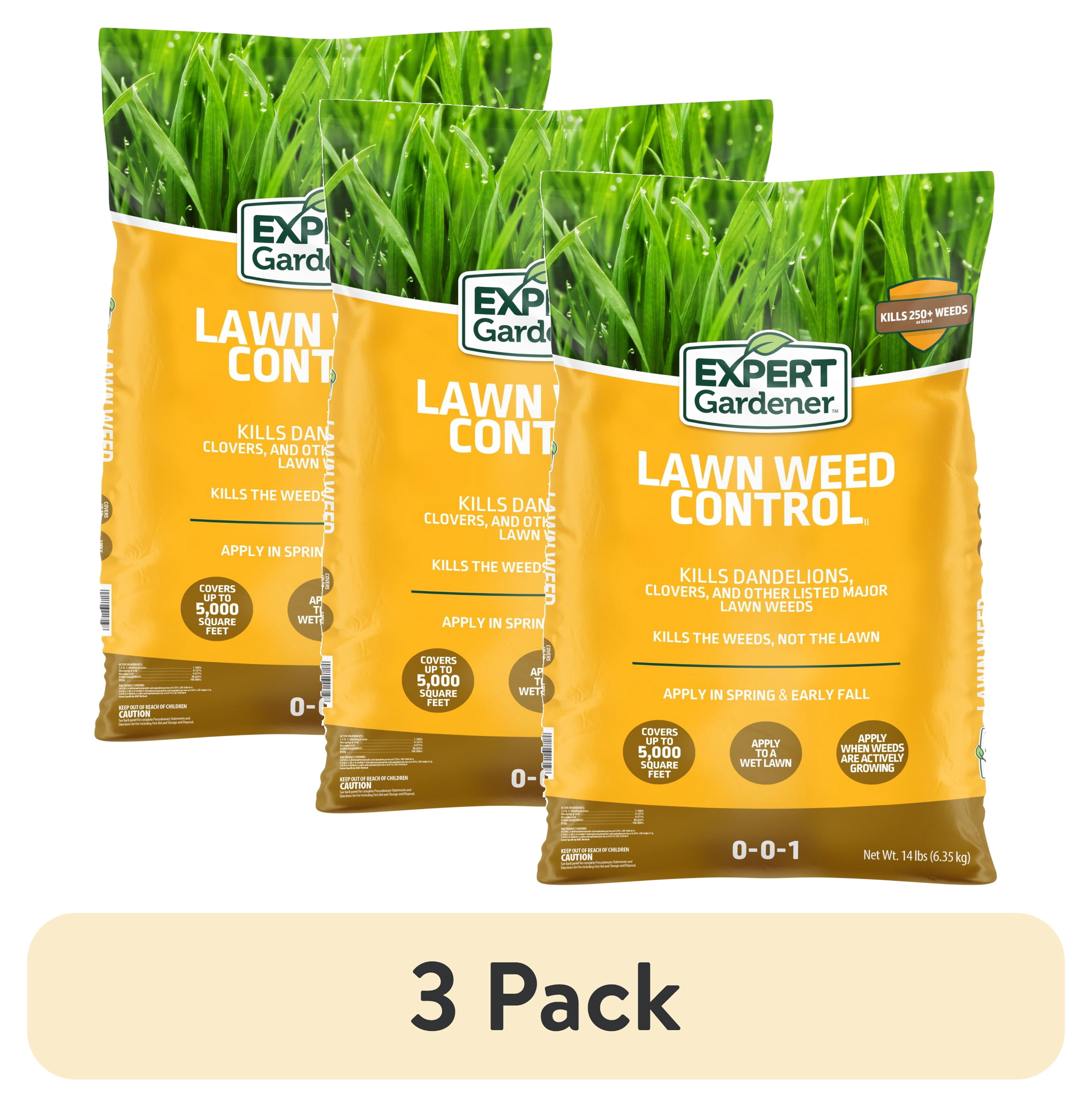 (3 pack) Expert Gardener Lawn Weed Control II Granule Herbicide, 14.2 lb, Covers Up to 5,000 sq ft