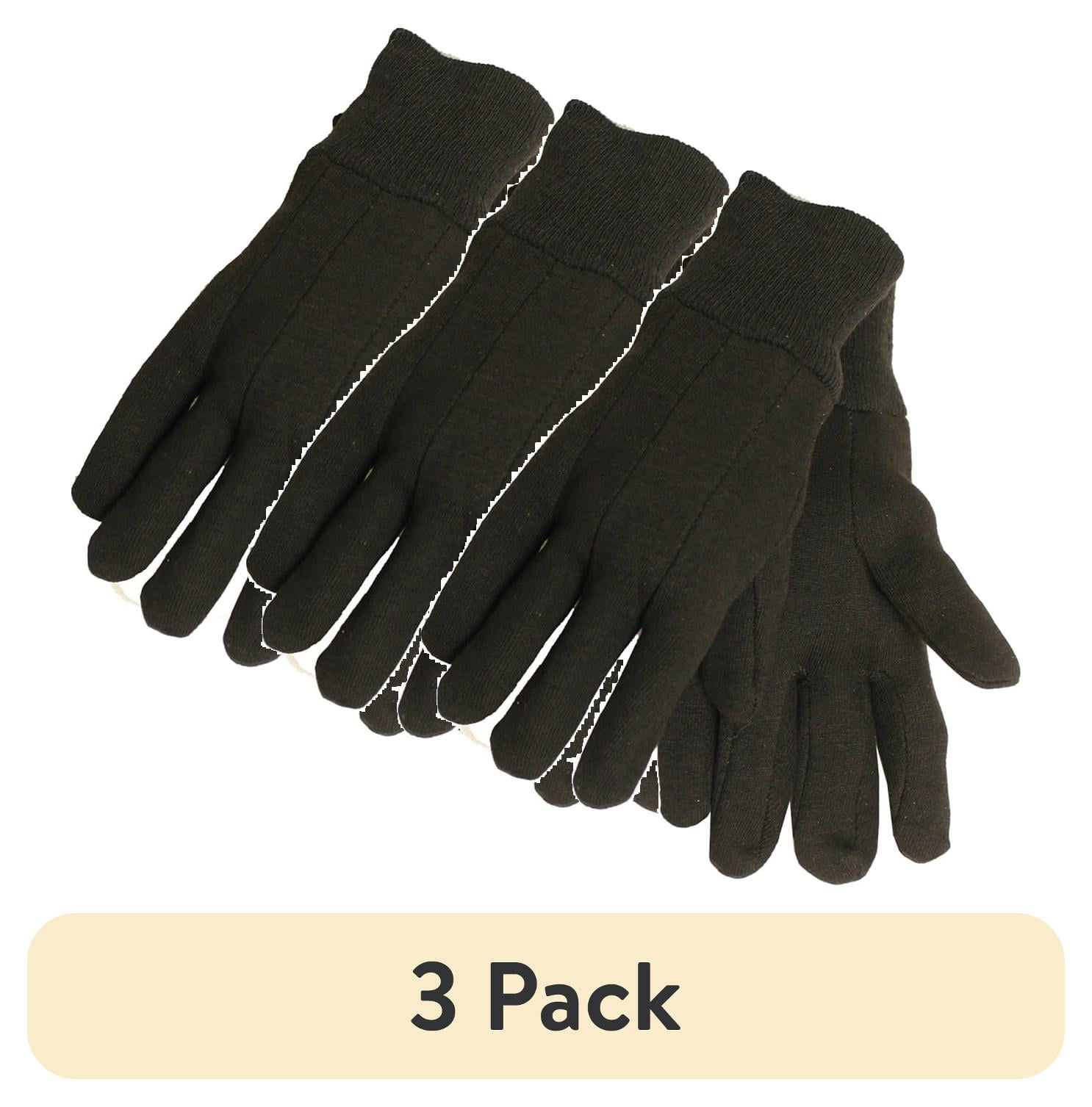 (3 pack) Expert Gardener Men's Brown Jersey 3 Pack of Gloves, Large