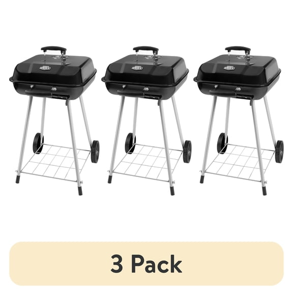 (3 pack) Expert Grill 17.5 Inch Charcoal Grill with Wheels and Adjustable Dampers