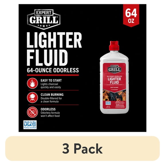 (3 pack) Expert Grill Charcoal Lighter Fluid, 64 oz