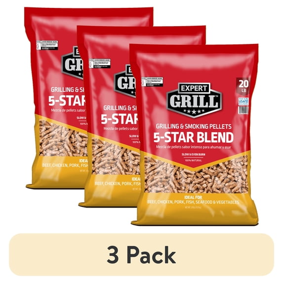 (3 pack) Expert Grill Five Star Blend Wood Pellets - 20 lb