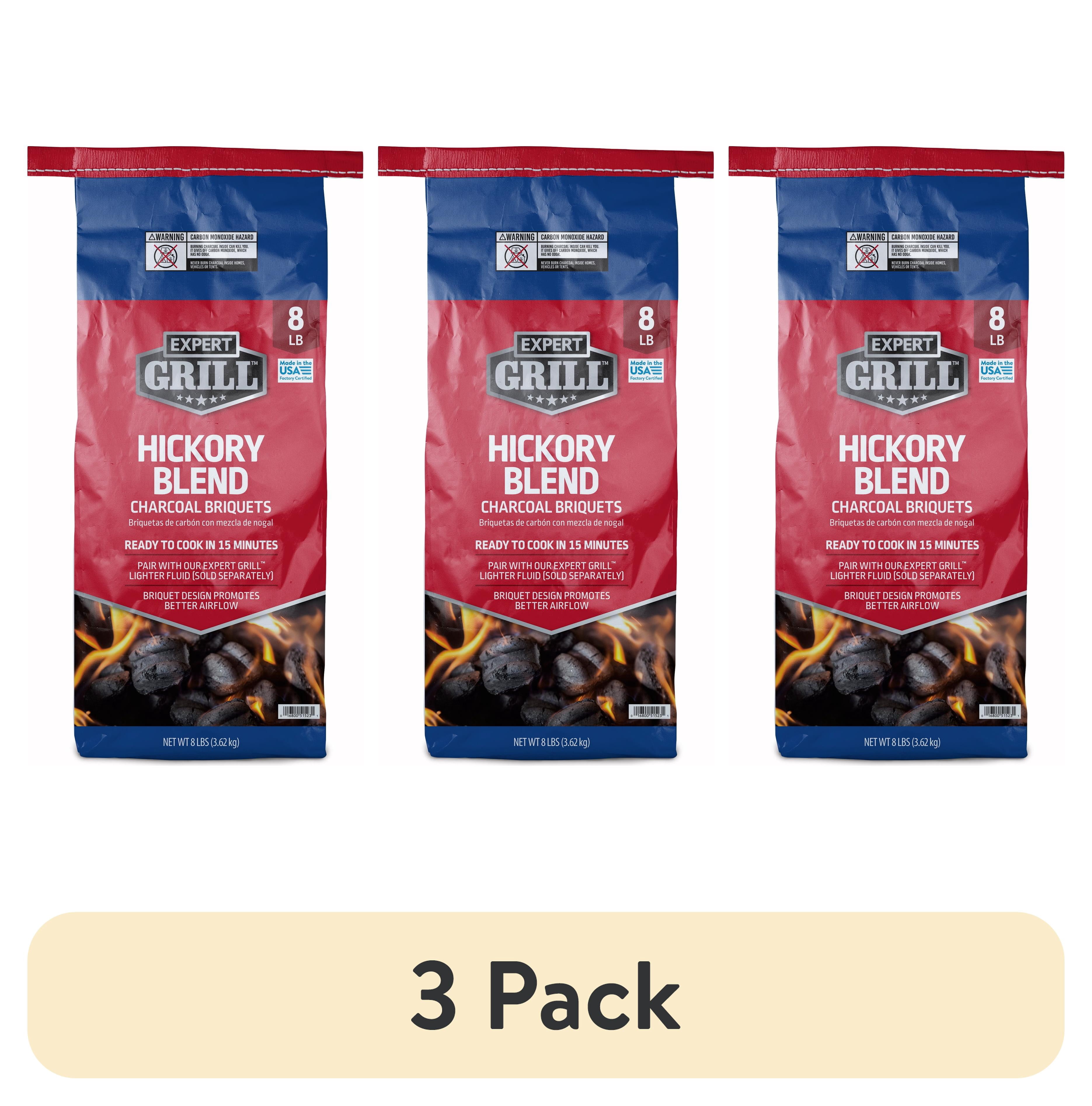 (3 pack) Expert Grill Charcoal Briquettes Blended with Hickory, 8 lb