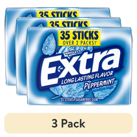 (3 pack) Extra Gum Peppermint Sugar Free Chewing Gum - 35 Stick Bulk Pack