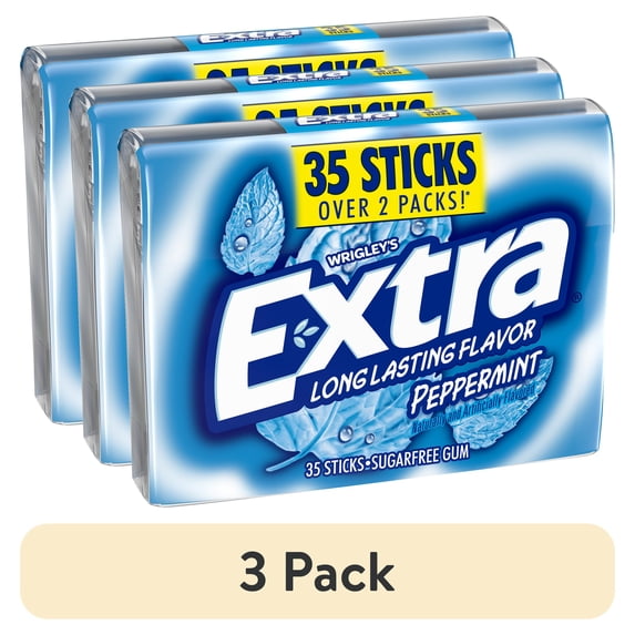 (3 pack) Extra Gum Peppermint Sugar Free Chewing Gum - 35 Stick Bulk Pack