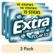 (3 pack) Extra Gum Polar Ice Sugar Free Chewing Gum, Single Pack - 15 Sticks