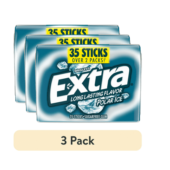 (3 pack) Extra Polar Ice Back To School Sugar Free Chewing Gum - 35 Stick Mega Pack