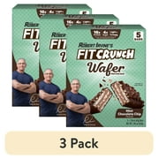 (3 pack) FITCRUNCH Mint Choc Chip WAFER Protein Bar, 16g, 5ct
