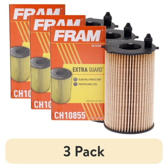 (3 pack) FRAM Extra Guard Filter CH10855, 10K mile Change Interval Oil Filter Fits select: 2011-2018 KIA SORENTO, 2010-2018 HYUNDAI SANTA FE