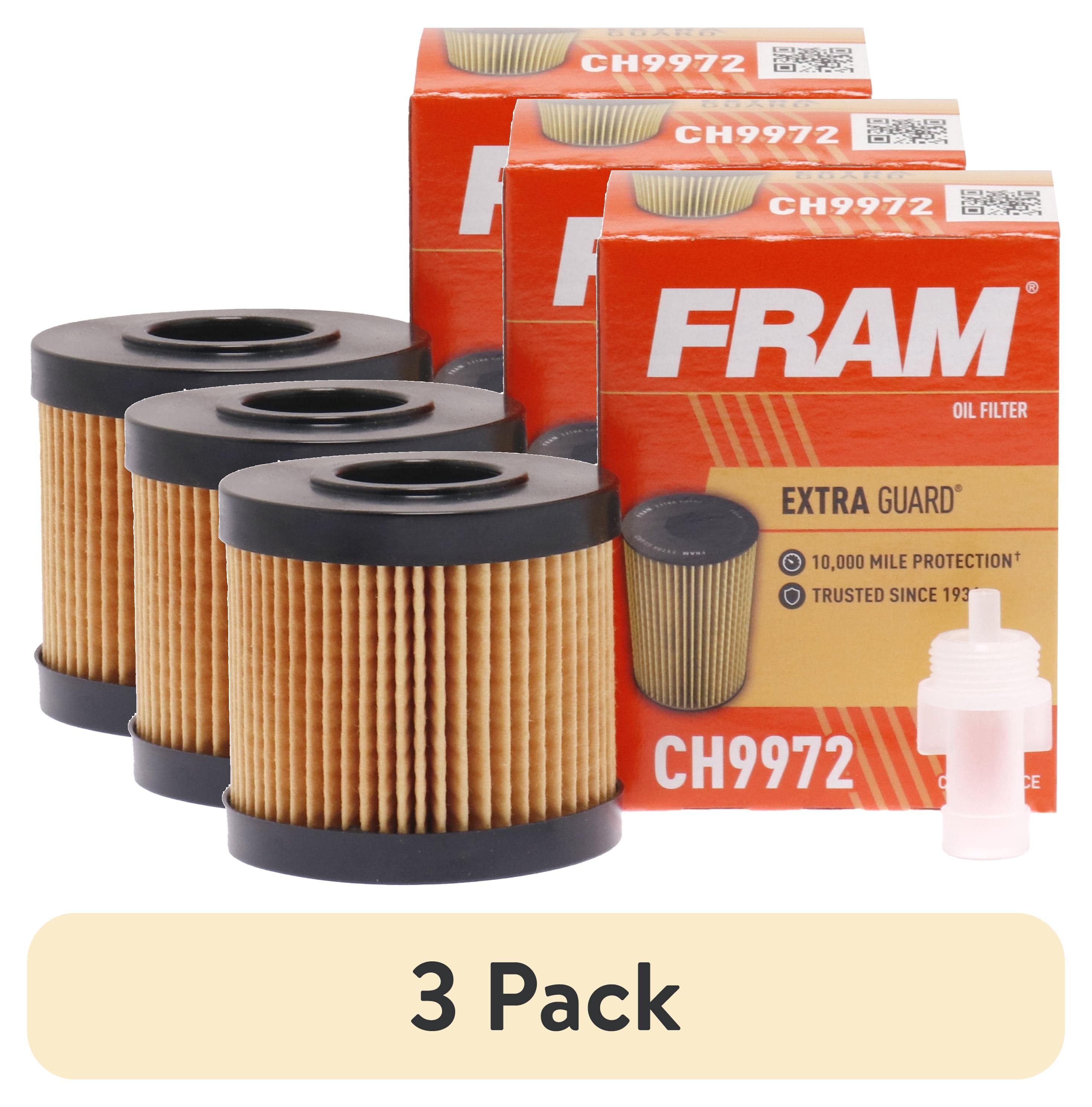 (3 pack) FRAM Extra Guard Filter CH9972, 10K mile Change Interval Oil Filter
