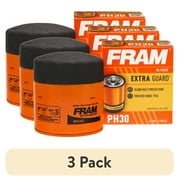 (3 pack) FRAM Extra Guard Oil Filter, PH30, 10K Miles, Replacement Oil Filter Fits Select Vehicles