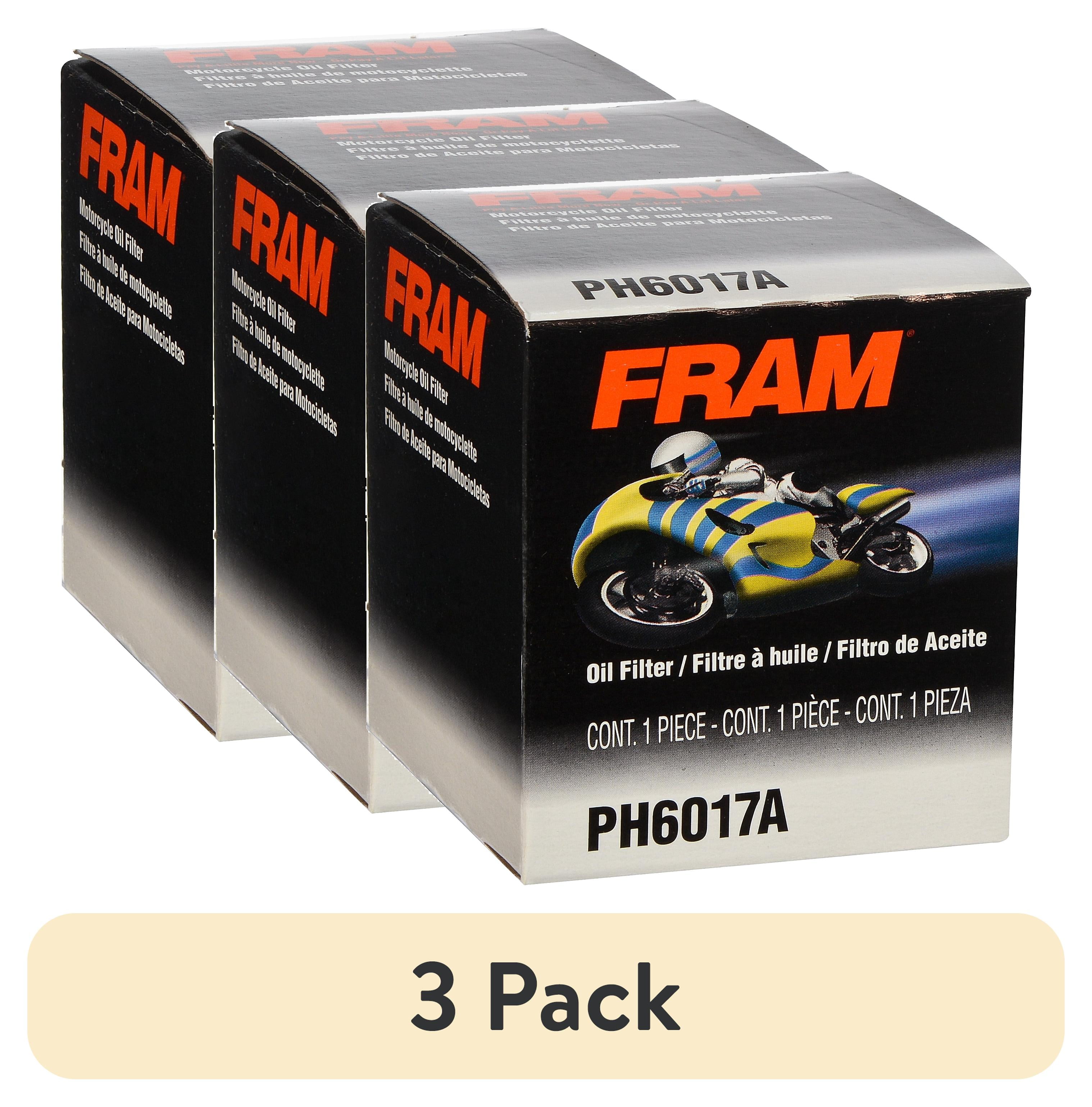 (3 pack) FRAM Motorcycle/ATV Oil Filter, PH6017A for Select Harley