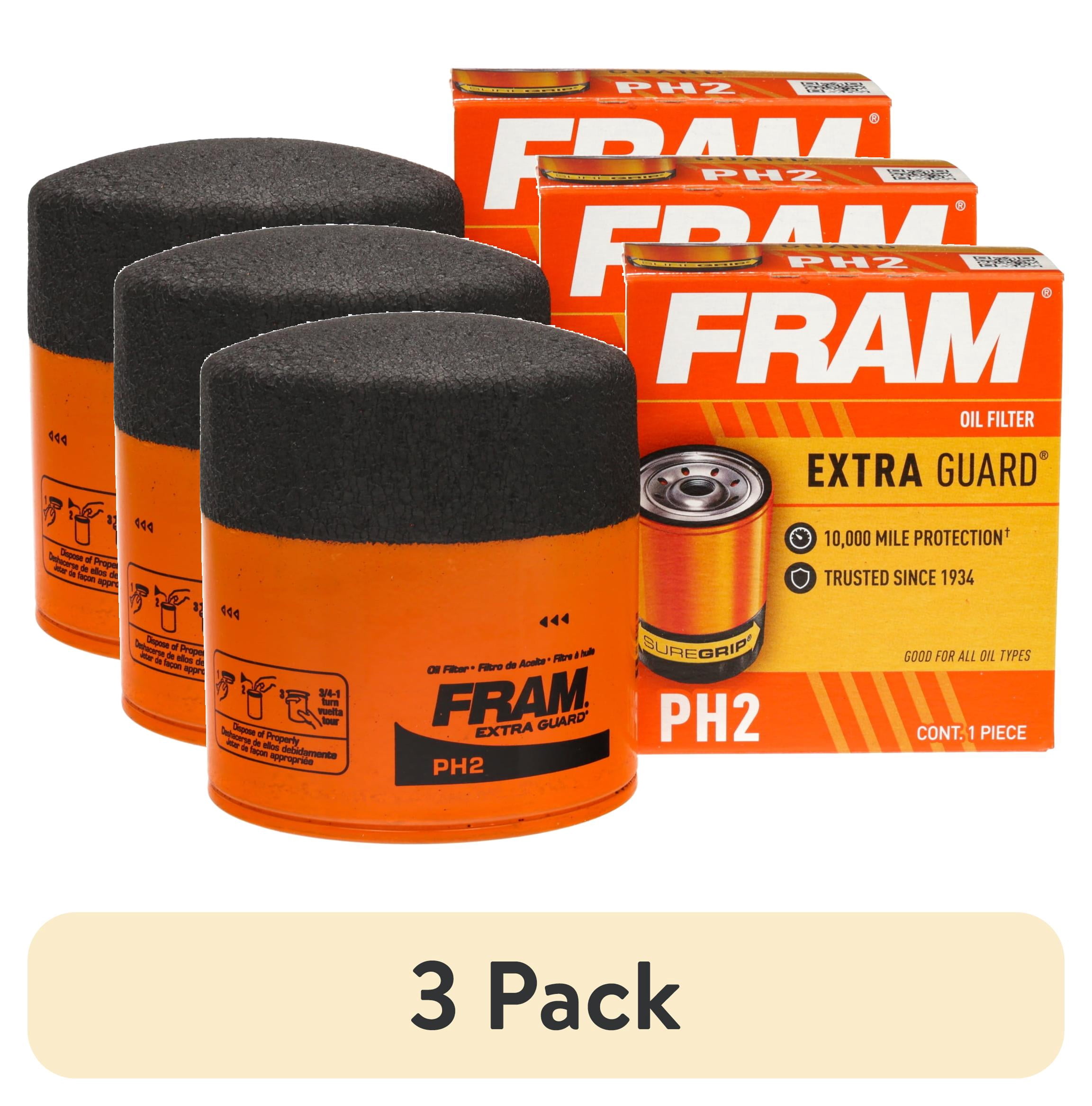 (3 pack) FRAM PH2 Extended Engine Protection Motor Cartridge Oil Filter 10,000 Miles