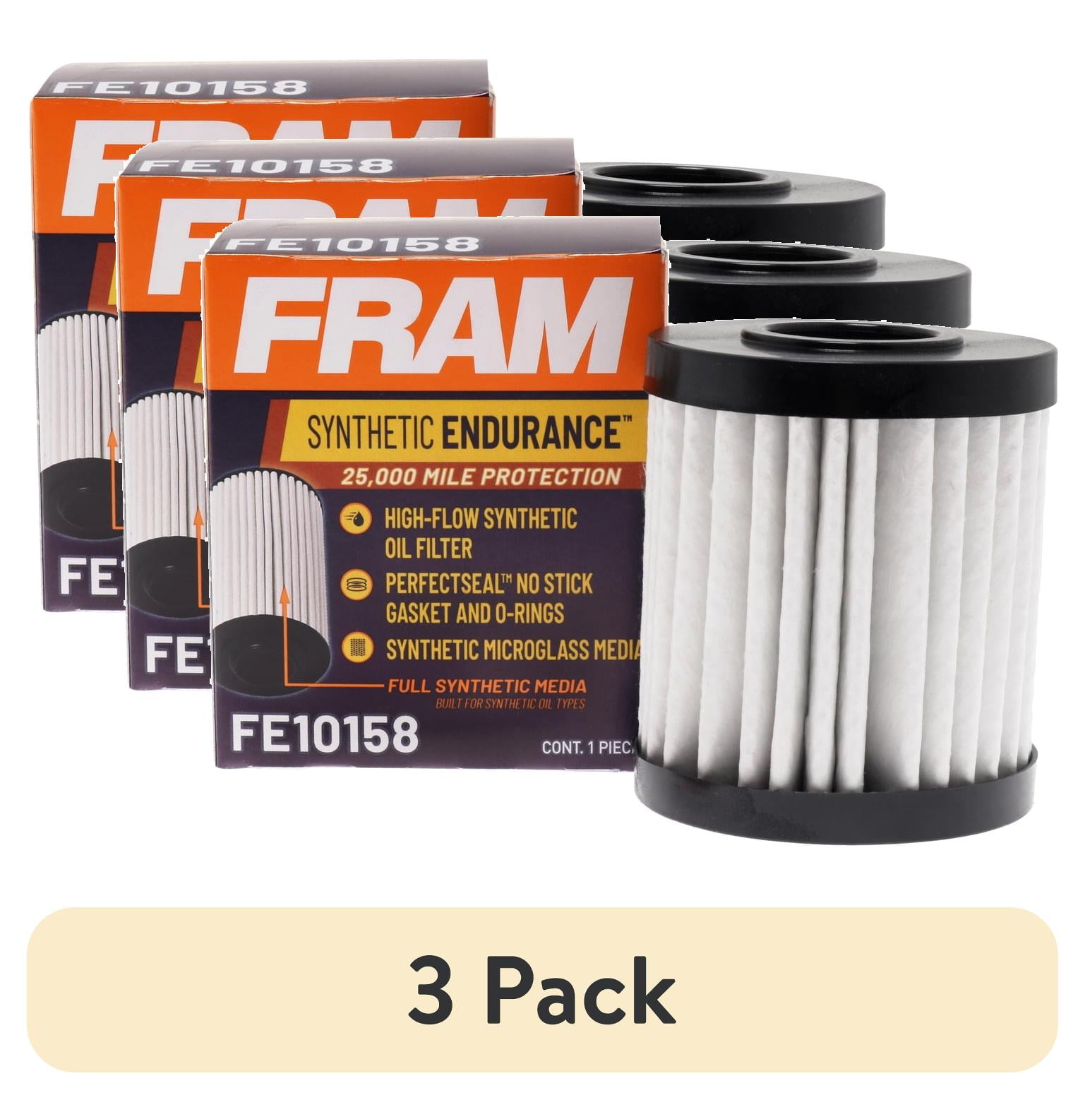 3 pack) FRAM Synthetic Endurance Premium Oil Filter, FE10158, 25K