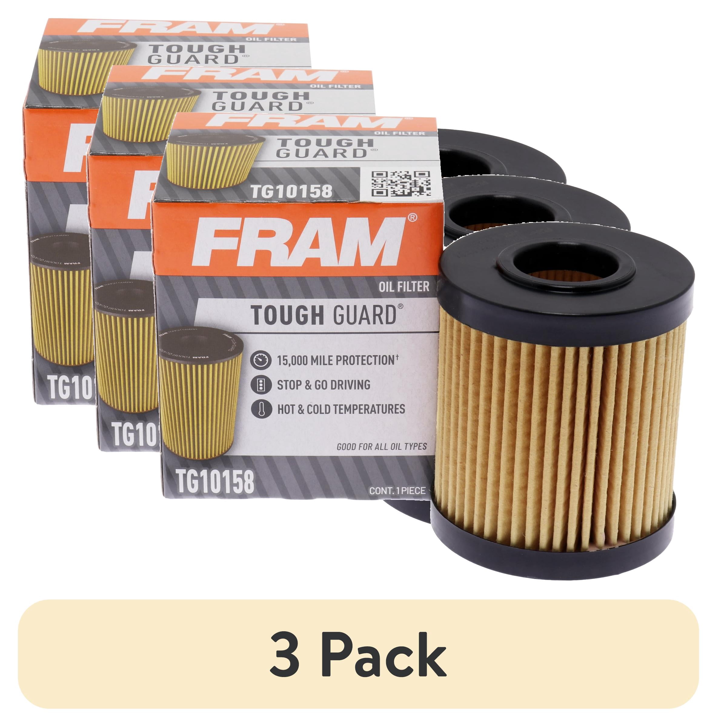 (3 pack) FRAM Tough Guard Filter TG10158, 15K mile Change Interval Oil Filter Fits select: 2010-2023 TOYOTA 4RUNNER, 2006-2023 LEXUS IS