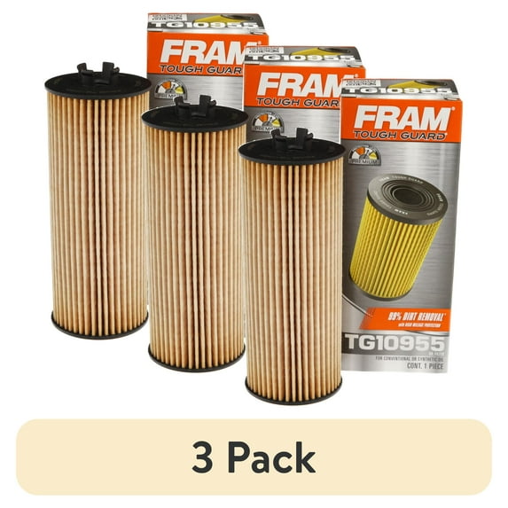 (3 pack) FRAM Tough Guard Oil Filter, TG10955, for Chrysler, Dodge, Jeep and Ram Vehicles Fits select: 2012-2013 JEEP WRANGLER, 2011-2013 DODGE GRAND CARAVAN
