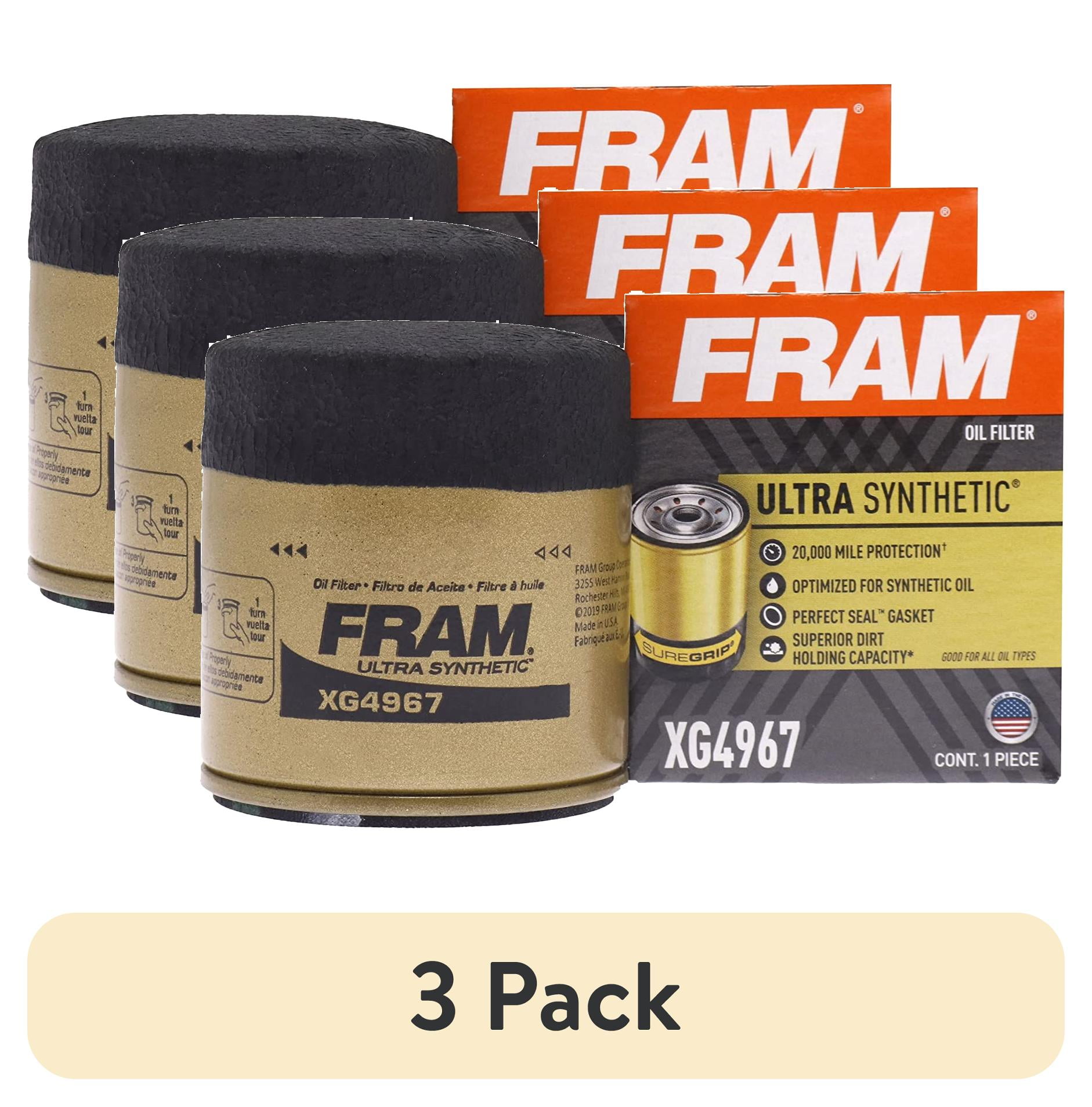 6 pack) FRAM Ultra Synthetic Oil Filter, XG4967, 20K mile