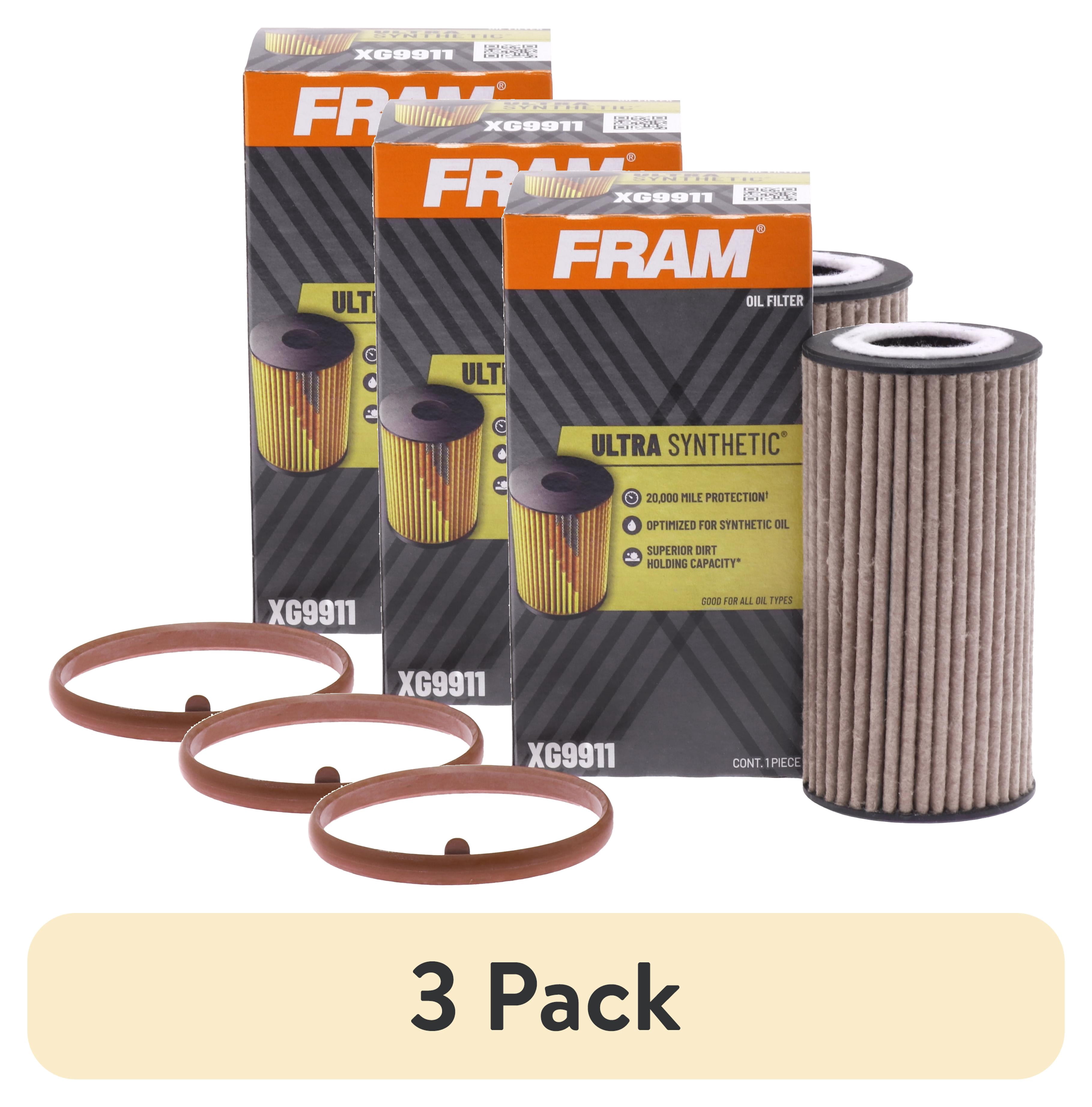(3 pack) FRAM Ultra Synthetic Oil Filter, XG9911, 20K mile Replacement Filter for Select Vehicles