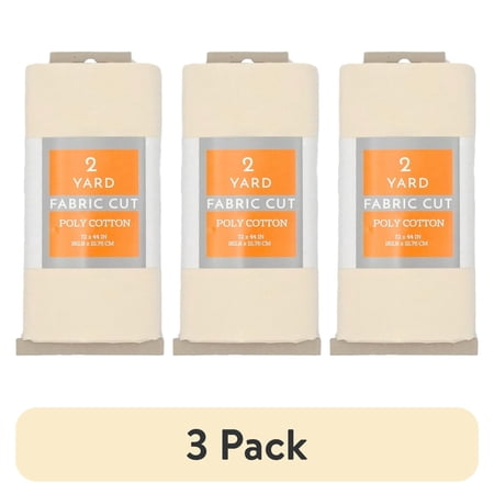 (3 pack) Shason Textile 2 Yard Cut Poly Cotton Fabric, Linen, 44" Wide for Craft & Quilting Projects