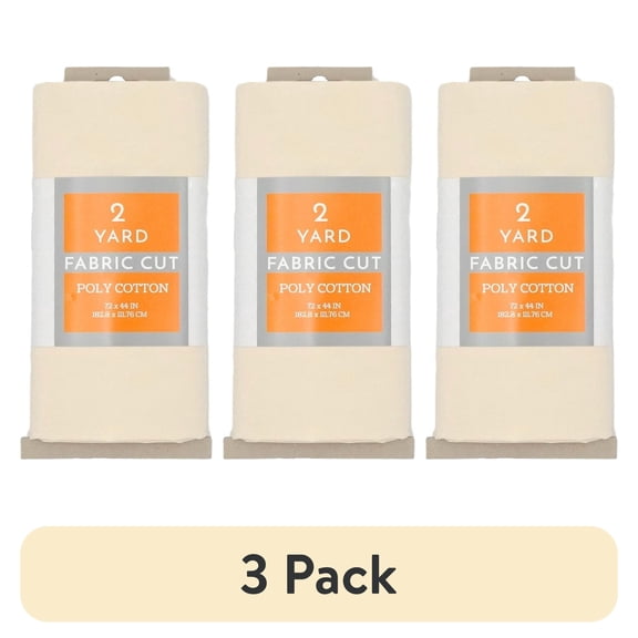 (3 pack) Shason Textile 2 Yard Cut Poly Cotton Fabric, Linen, 44" Wide for Craft & Quilting Projects