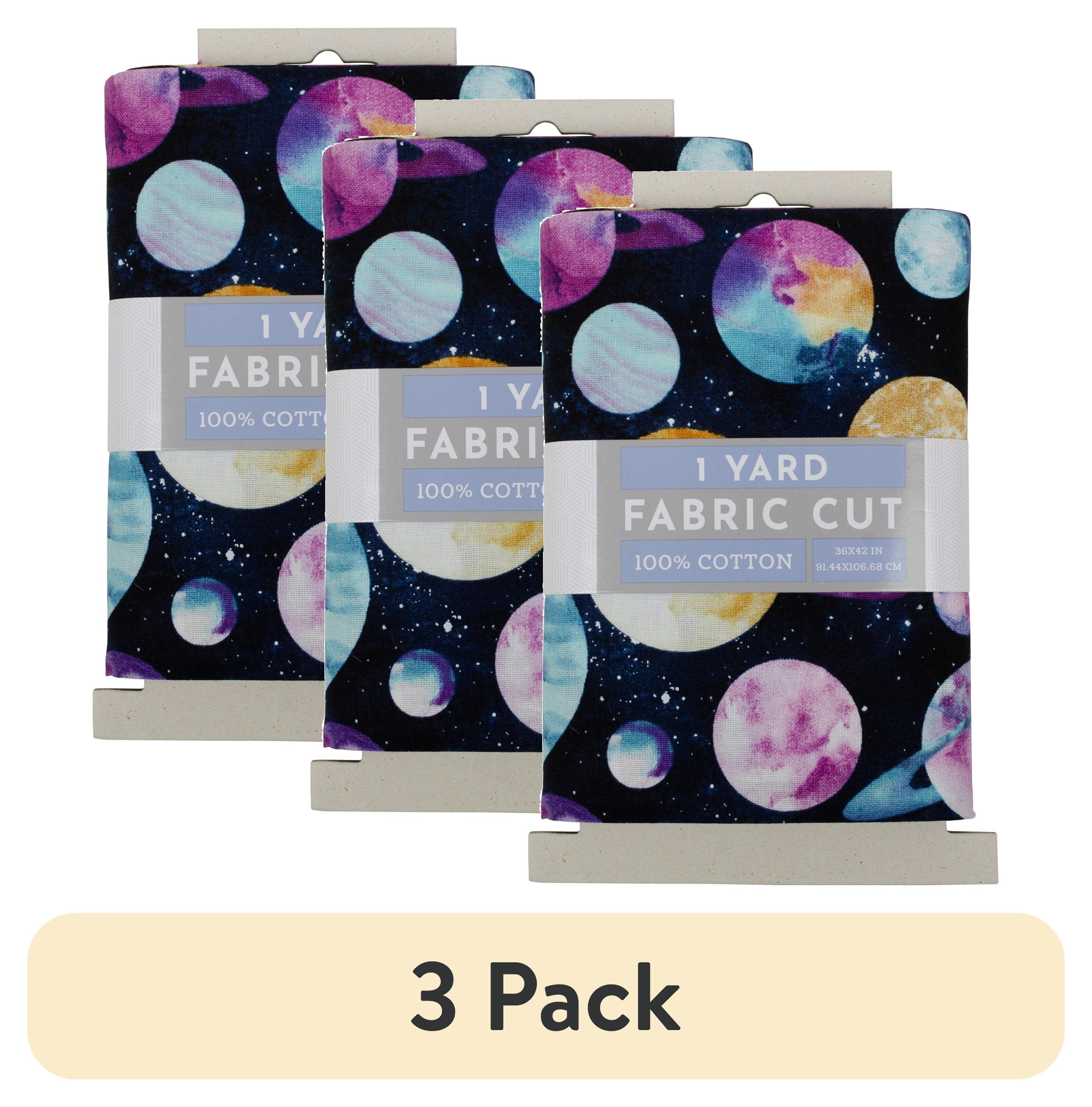 (3 pack) Fabric Editions 36" x 42" Cotton Planets 1 Yard Precut Sewing & Craft Fabric, Navy 1 Piece