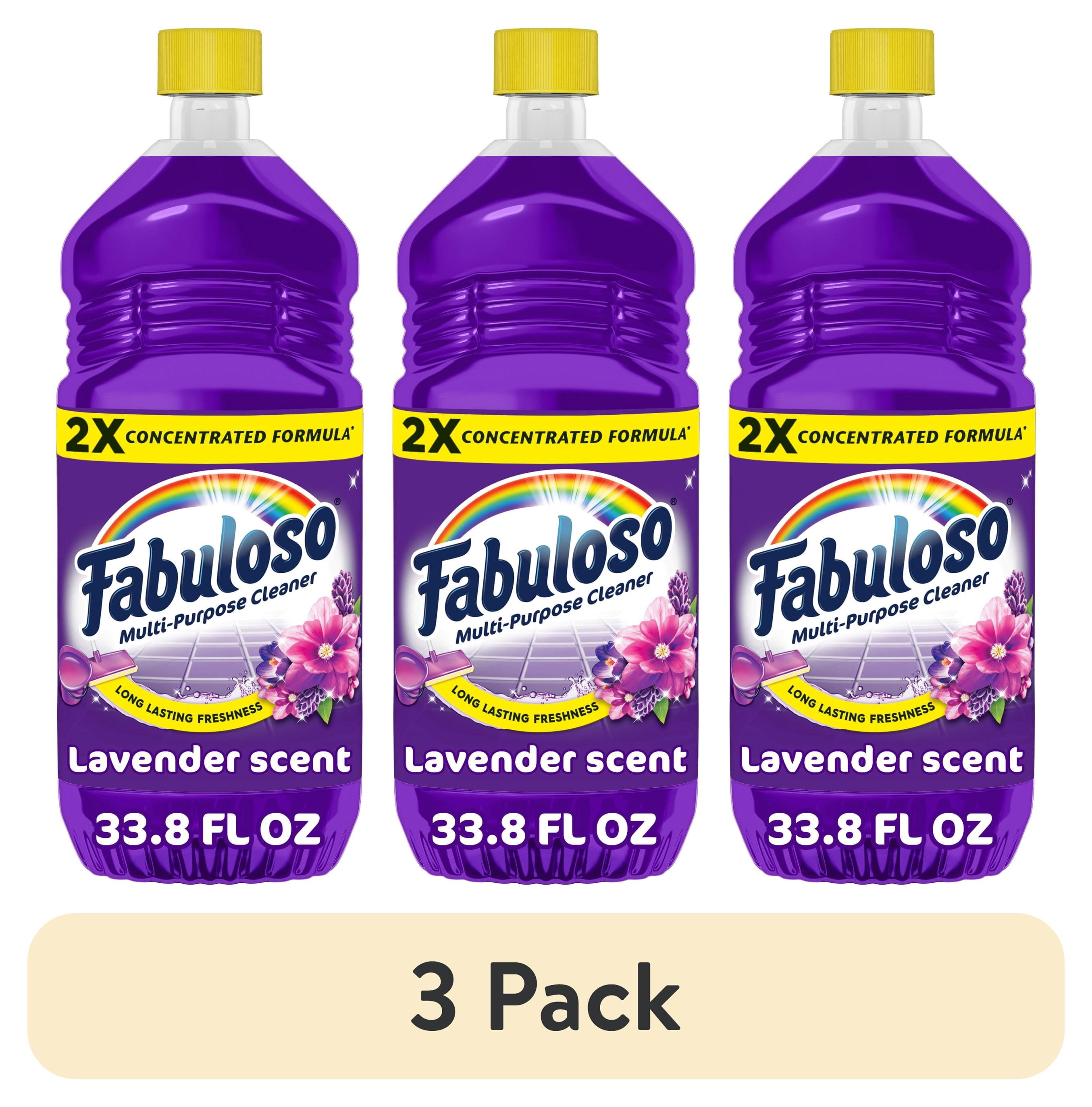 (3 pack) Fabuloso 2X Multi-Purpose Cleaner, No Rinse Floor Cleaner, Lavender Scent, 33.8 fl oz