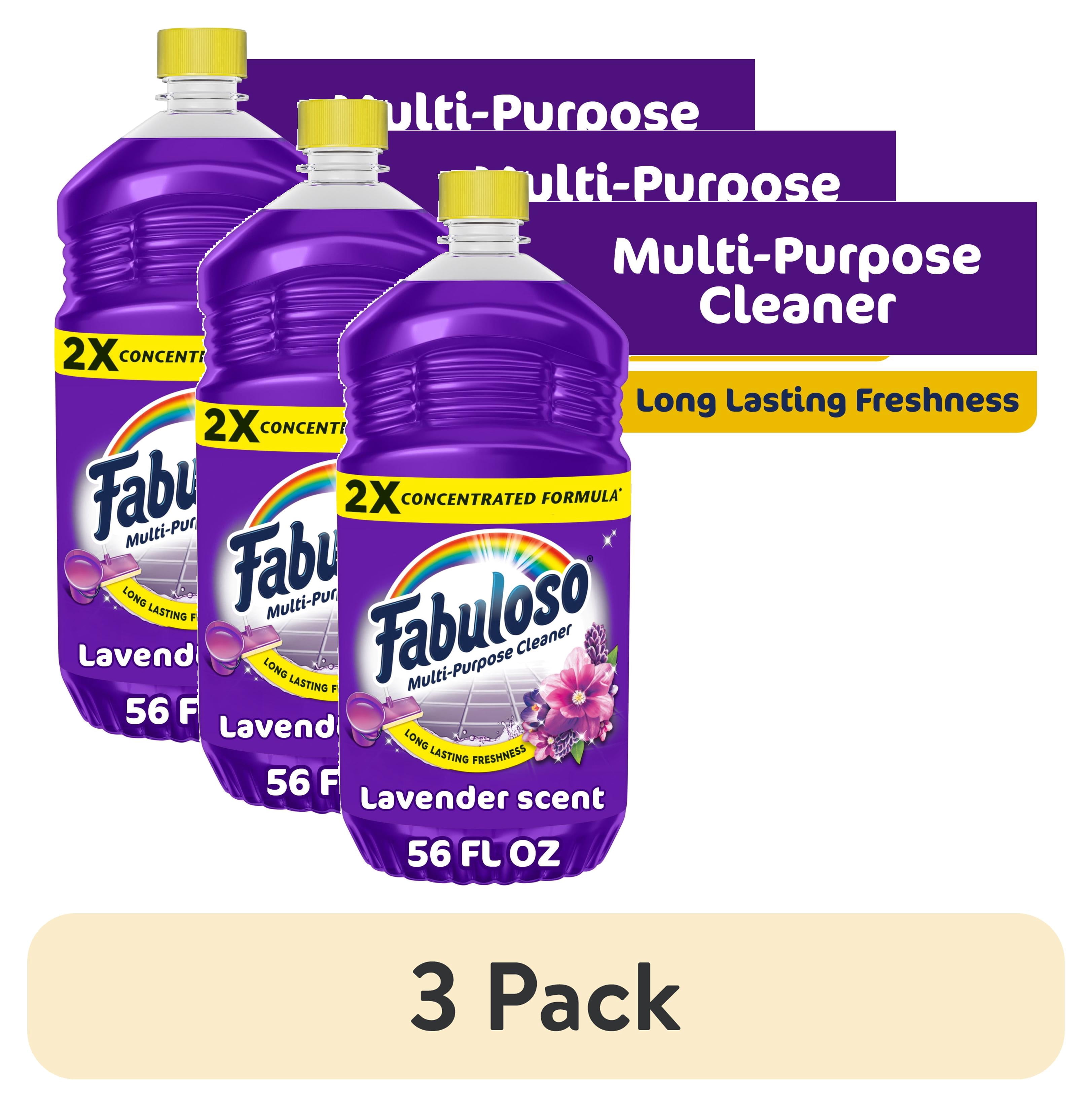 (3 pack) Fabuloso 2X Multi-Purpose Cleaner, No Rinse Floor Cleaner, Lavender Scent, 56 fl oz