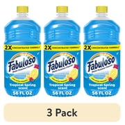 3 pack Fabuloso 2X Multi-Purpose Cleaner, No Rinse Floor Cleaner, Tropical Spring Scent, 56 fl oz