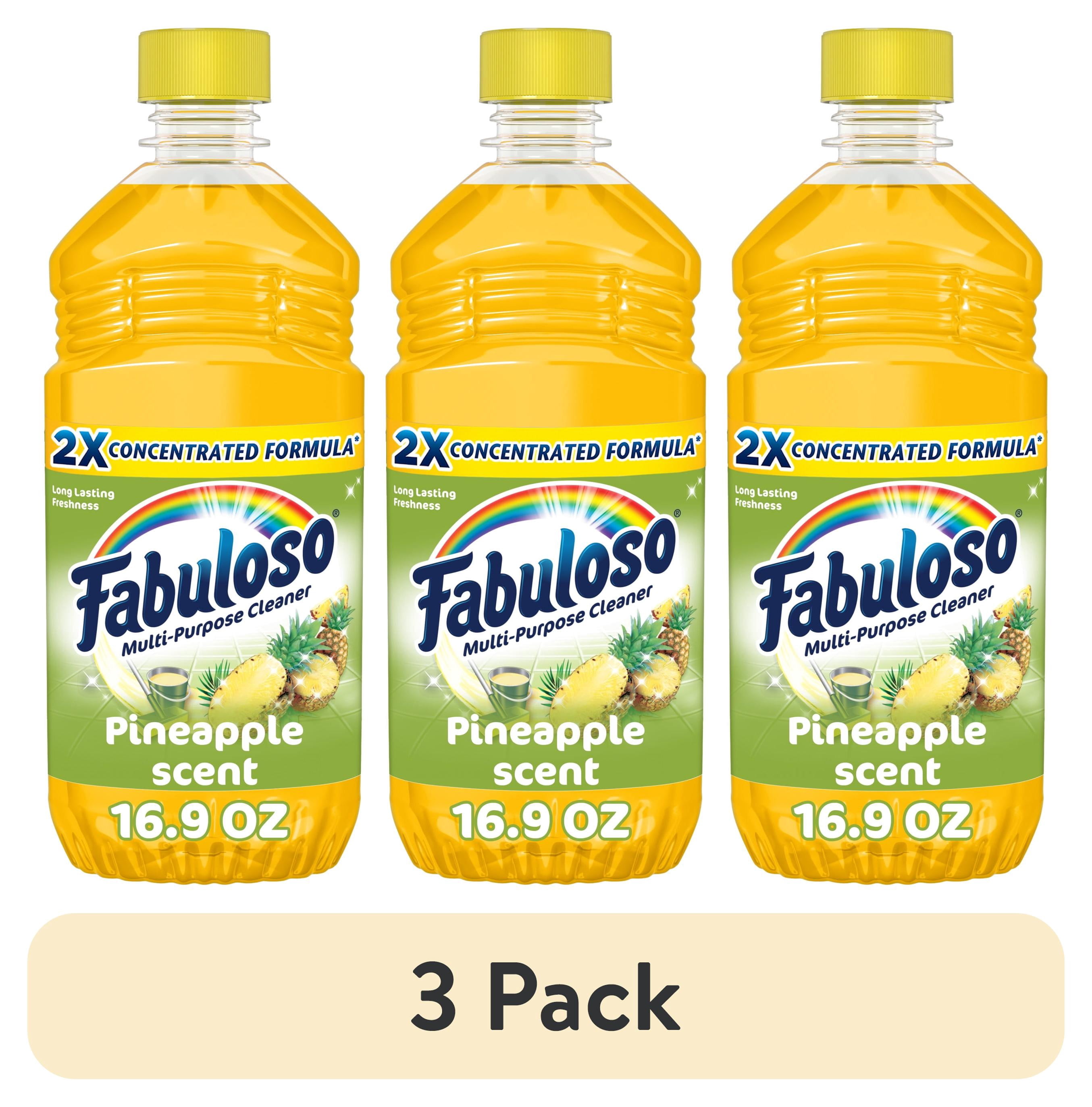 (3 pack) Fabuloso Multi-Purpose Cleaner, 2X Concentrated Formula, Floor Cleaner, Pineapple Scent, 16.9 fl oz