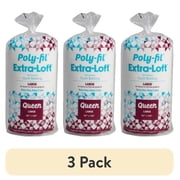 3 pack Fairfield Poly-Fil Extra-Loft Quilt Batting, Premium Polyester Batting for Quilting, Ideal for Lap Blankets and Queen-Sized Projects, Quilting Supplies, Large, 90" X 108", White