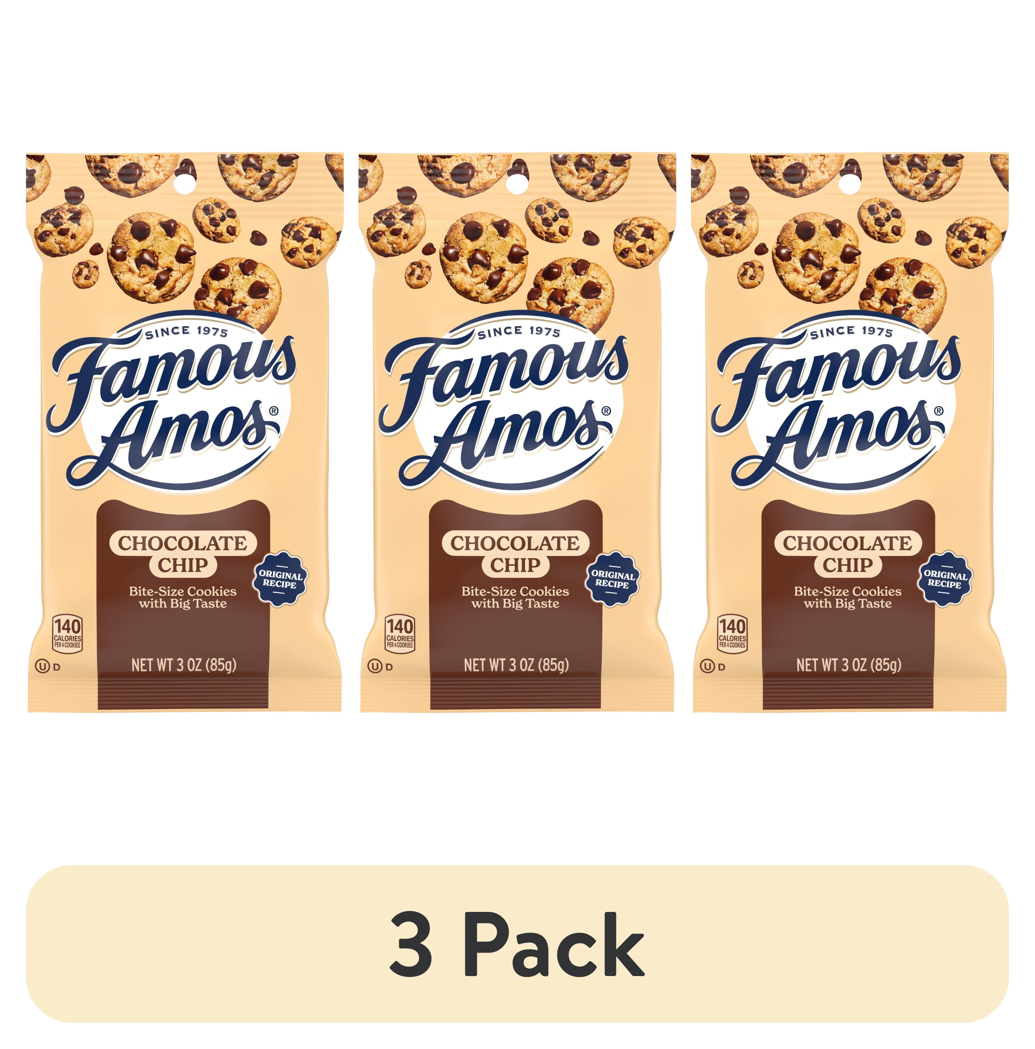 (3 pack) Famous Amos Classic Bite-Size Chocolate Chip Cookies, Bag 3.0 oz