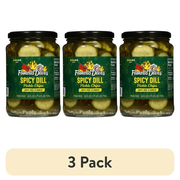 (3 pack) Famous Dave's Spicy Dill Chips