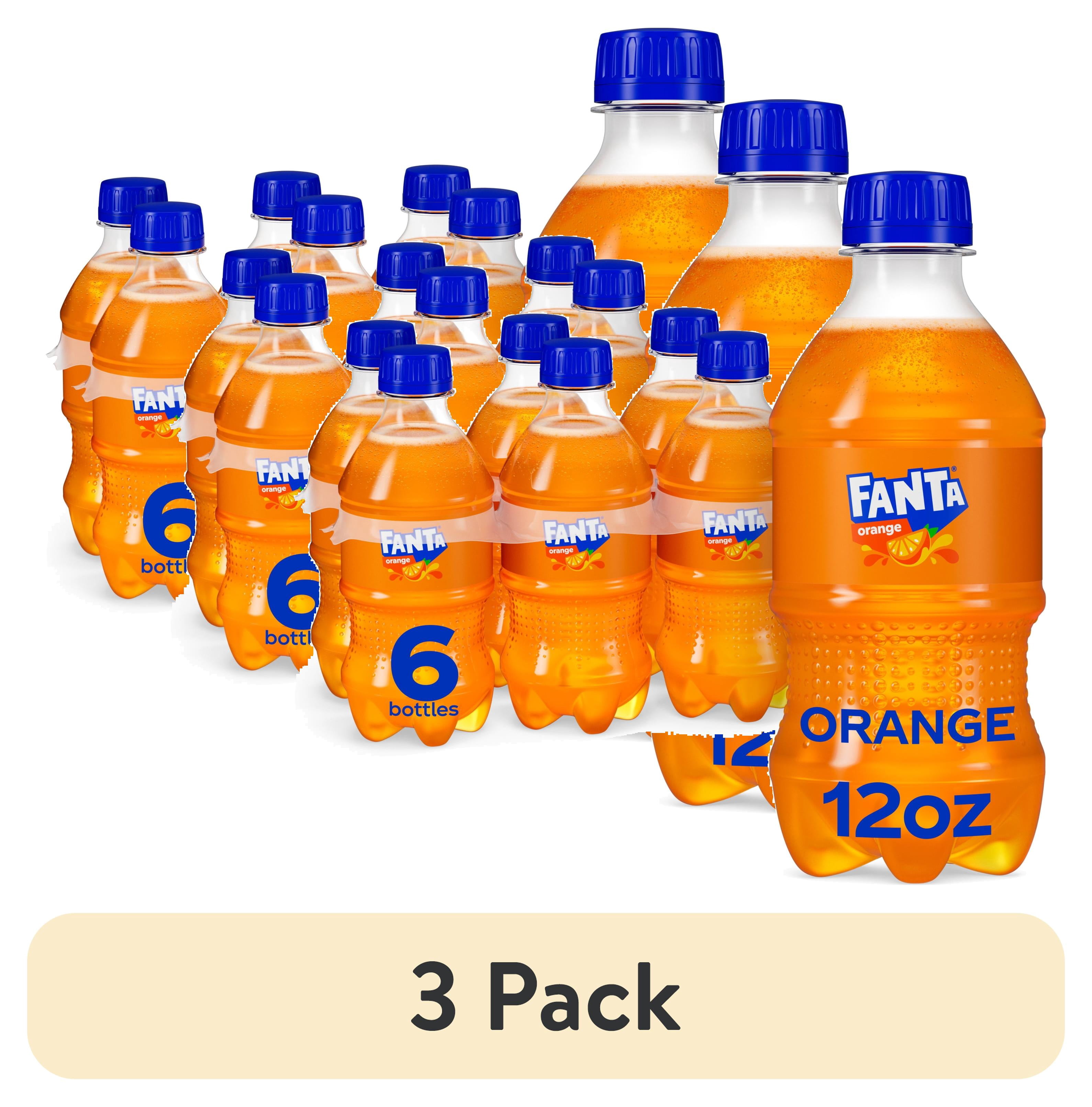 (3 pack) Fanta Orange Soda Pop Bottles, 12 fl oz, 6 Pack