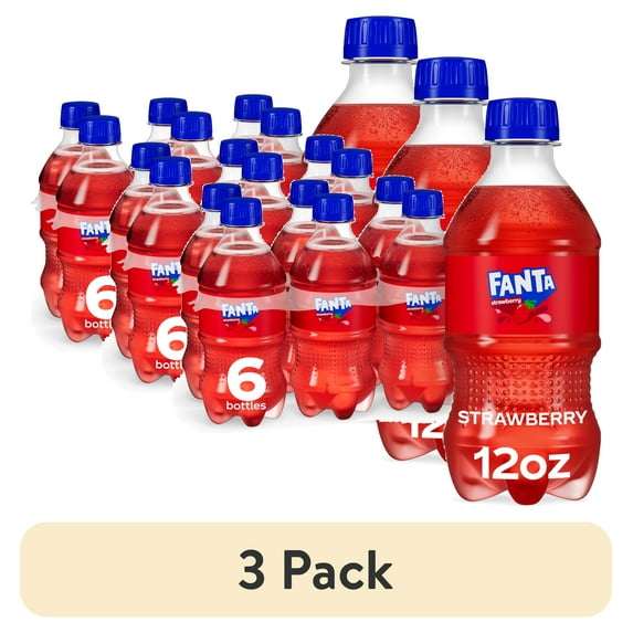 (3 pack) Fanta Strawberry Soda Pop, 12 fl oz, 6 Pack Bottles