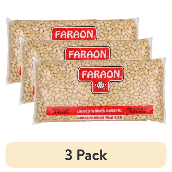 (3 pack) Faraon Canarios/Bayos/Mayocoba Peruano Beans, 32 oz