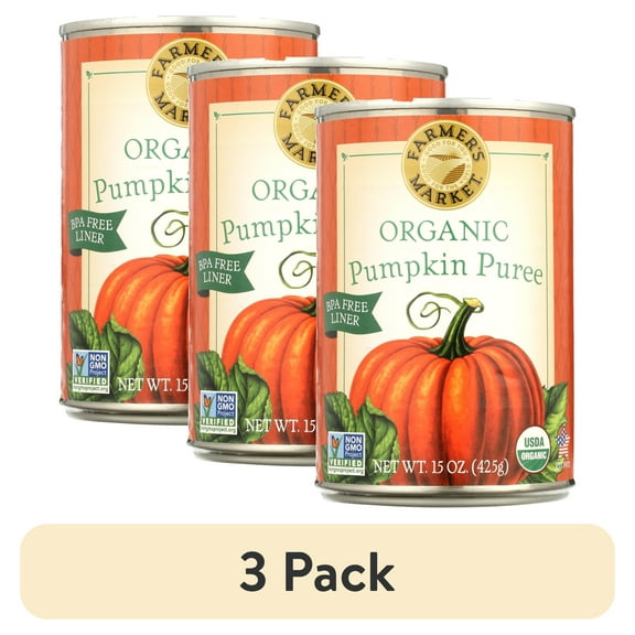 (3 pack) Farmers Market Foods Farmers Market  Pumpkin, 15 oz
