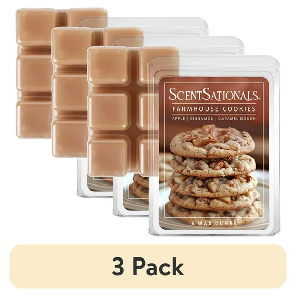 (3 pack) Farmhouse Cookies Scented Wax Melts, ScentSationals, 2.5 oz