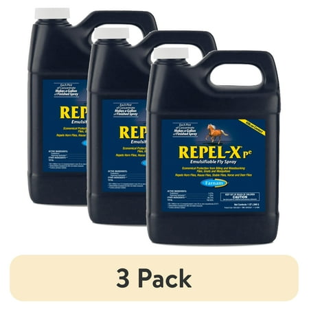 (3 pack) Farnam Repel-X pe Concentrated Fly Spray for Horses, Just Add Water 32 Fluid Ounces