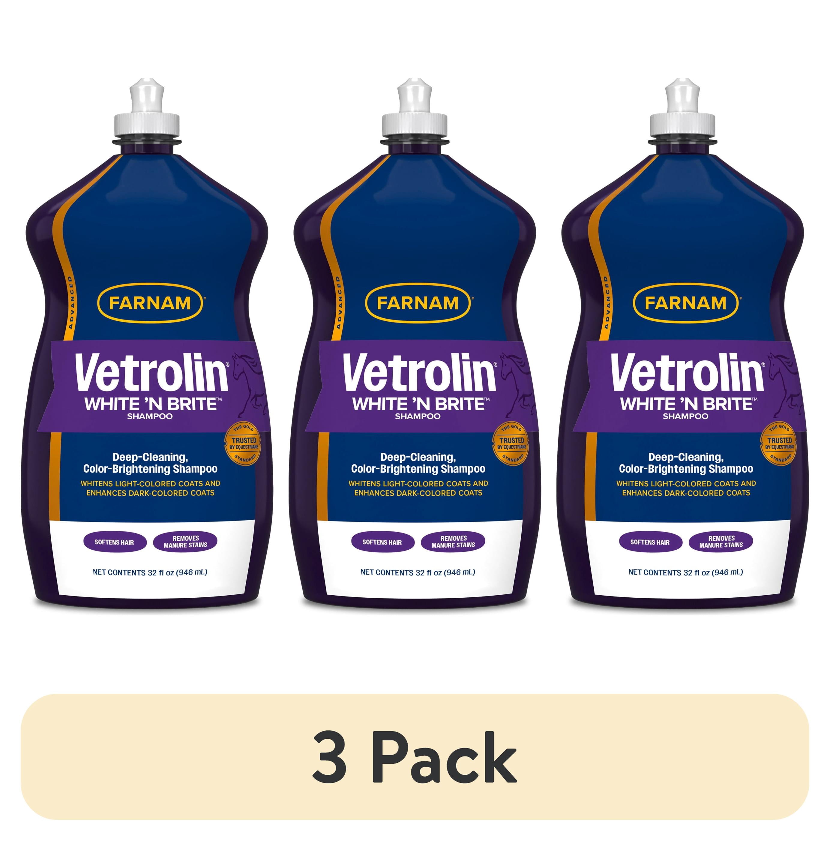 (3 pack) Farnam Vetrolin White ’N Brite Shampoo for Horses 32 Fluid Ounces