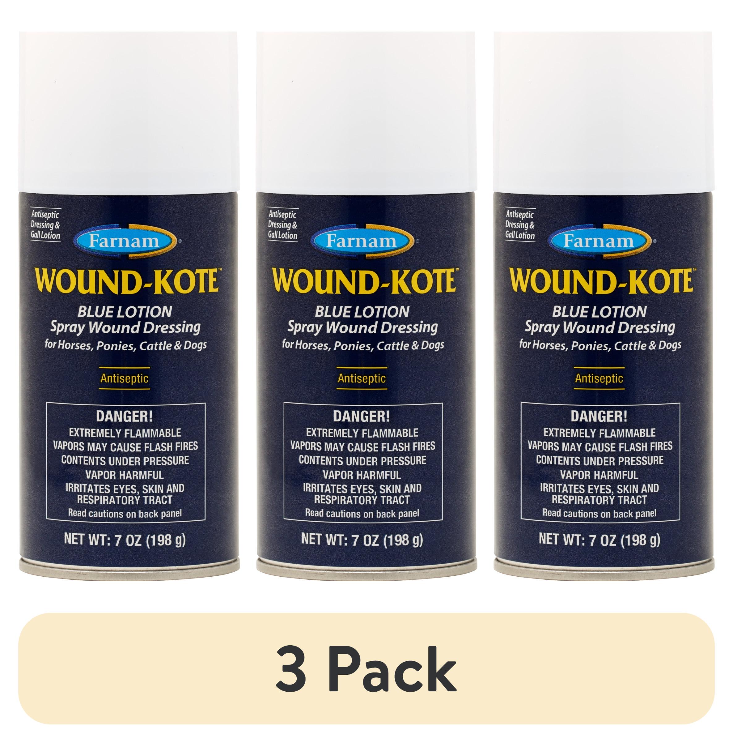 blue lotion wound dressing (3 pack) Farnam Wound-Kote Blue Lotion Spray Wound Care Dressing for Use on  Horses and Dogs, 7 Ounce