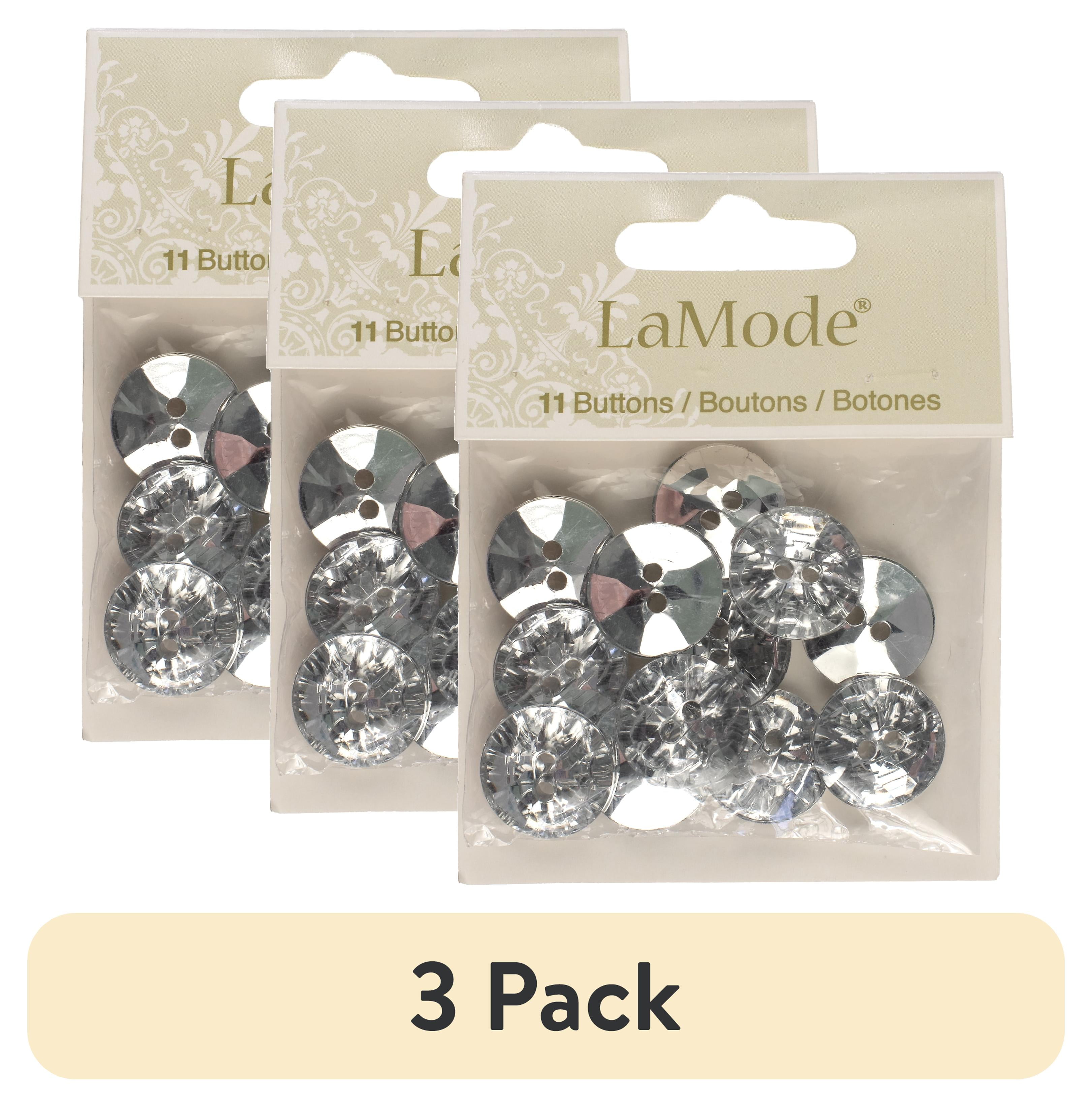(3 pack) Favorite Findings Novelty Clear Gem Buttons, 11 Piece
