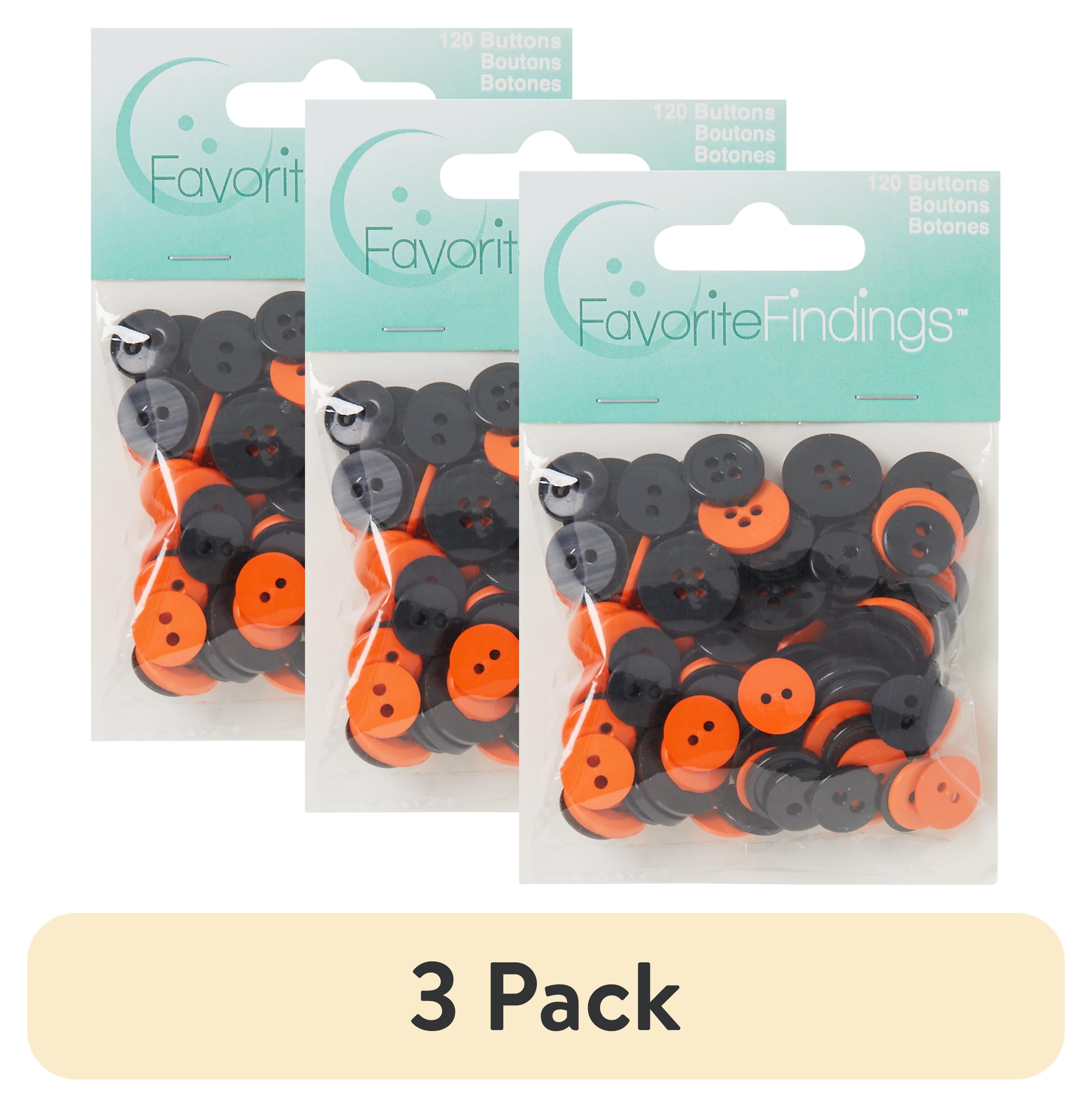 (3 pack) Favorite Findings Novelty Halloween Sew Thru Buttons, 130 Count