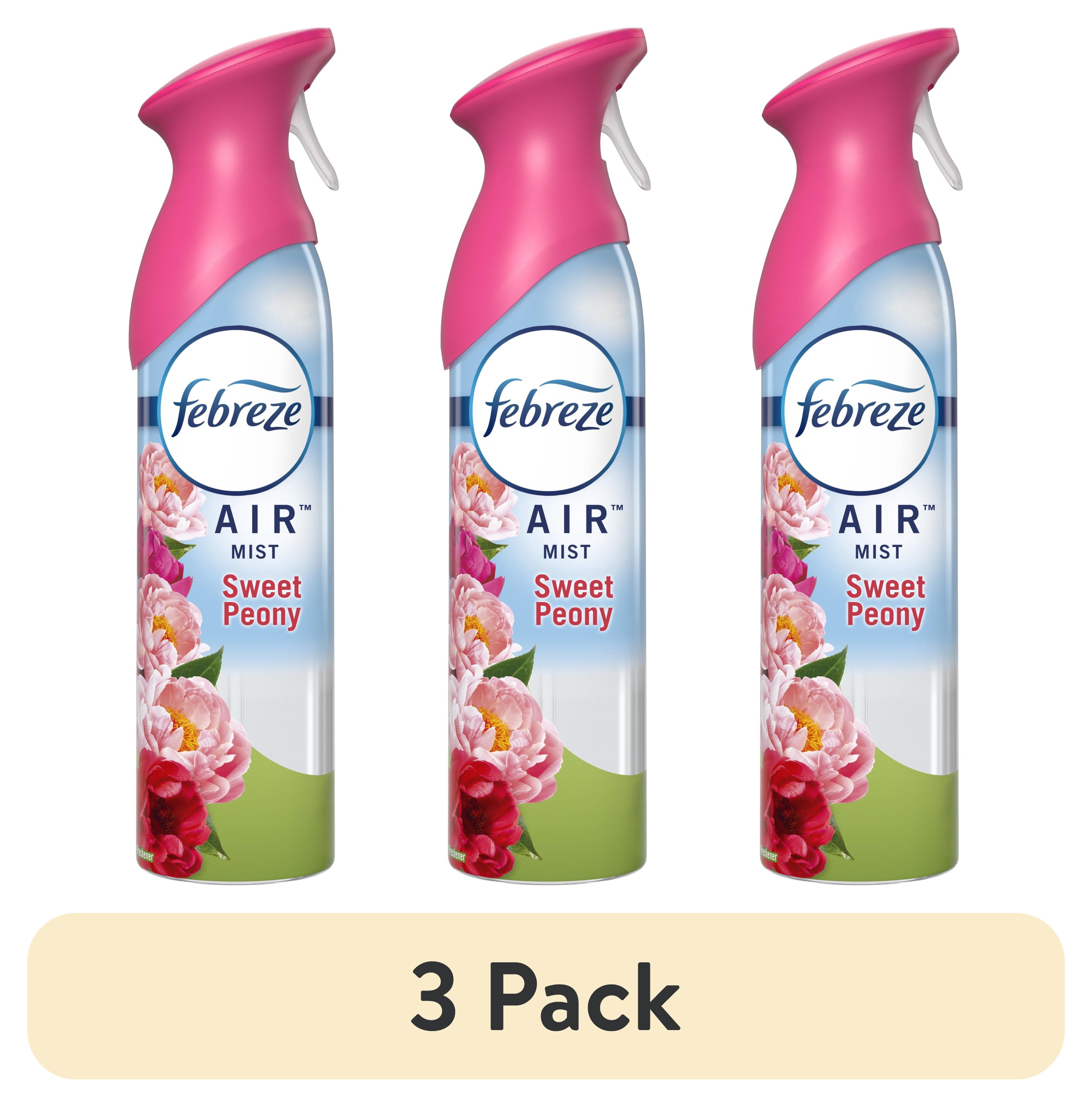 (3 pack) Febreze Air Effects Odor-Fighting Air Freshener Sweet Peony, 8.8 oz. Aerosol Can