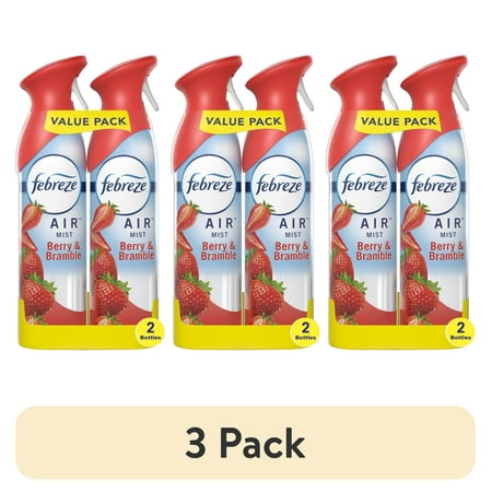(3 pack) Febreze Air Freshener Spray, Odor-Fighting Room Spray, Berry & Bramble, 8.8oz, 2 Count