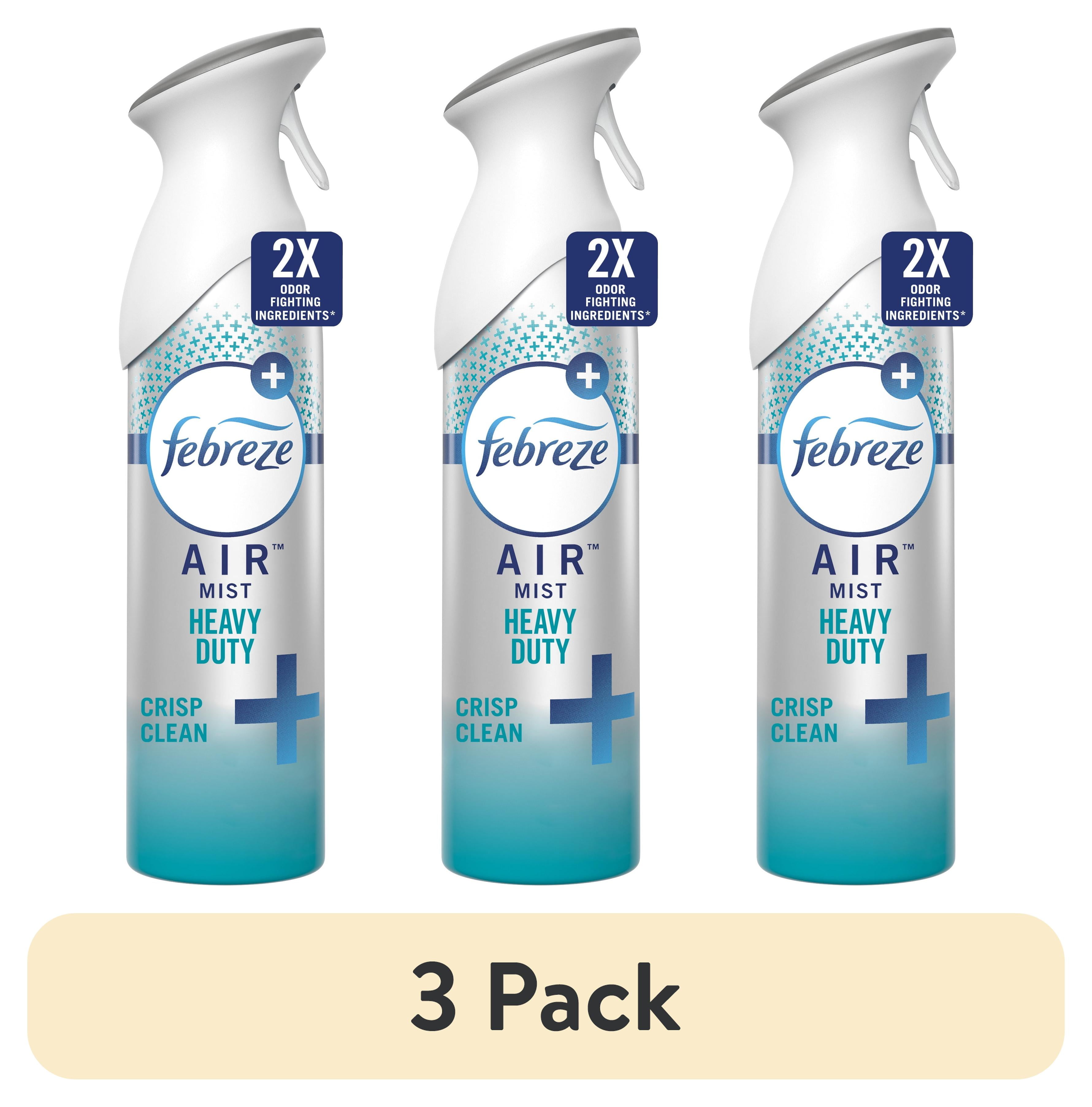 does febreze get rid of cigarette smell (3 pack) Febreze Air Freshener Spray, Odor-Fighting Room Spray, Heavy Duty  Crisp Clean, 8.8oz