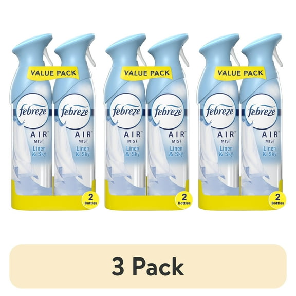 (3 pack) Febreze Air Freshener Spray, Odor-Fighting Room Spray, Linen & Sky, 8.8oz, 2 Count