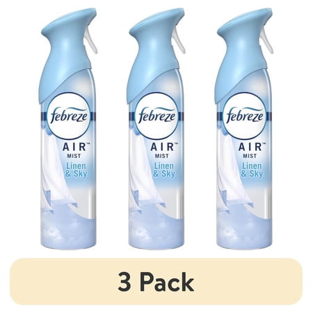 (3 pack) Febreze Air Freshener Spray, Odor-Fighting Room Spray, Linen & Sky, 8.8oz