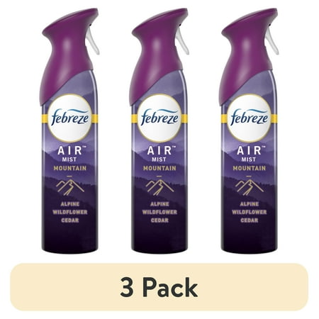 (3 pack) Febreze Air Freshener Spray, Odor-Fighting Room Spray, Mountain, 8.8oz, 2 Count